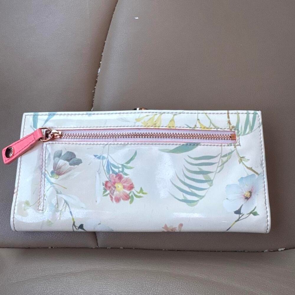 Ted Baker Floral Matinee Wallet Pink Coral Rose Gold